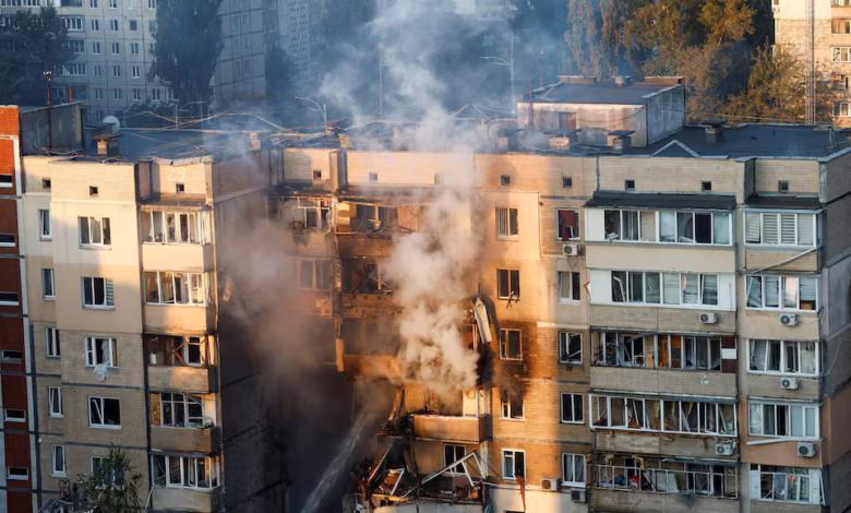 Russia Hits Ukraine With Biggest Air Attack of War, Sets Government Buildings on Fire
