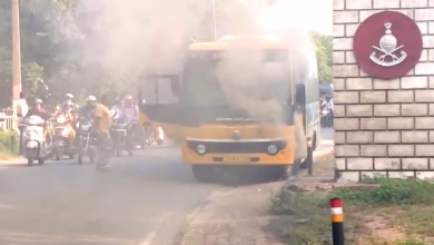 Secunderabad Cantonment school bus smoke, students safe, Hyderabad school bus fire