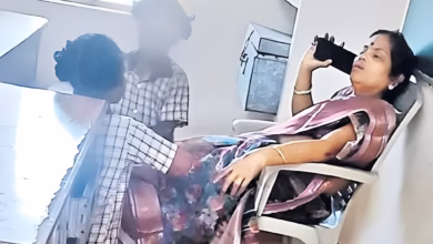 Andhra Pradesh teacher video, Srikakulam viral video, teacher foot massage by students