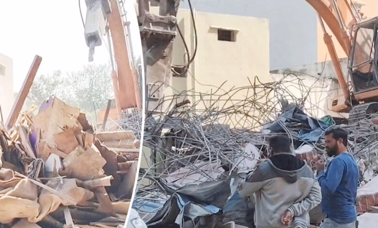 Shastripuram Hydara Demolition Action Illegal Constructions Removed in Buffer Zone