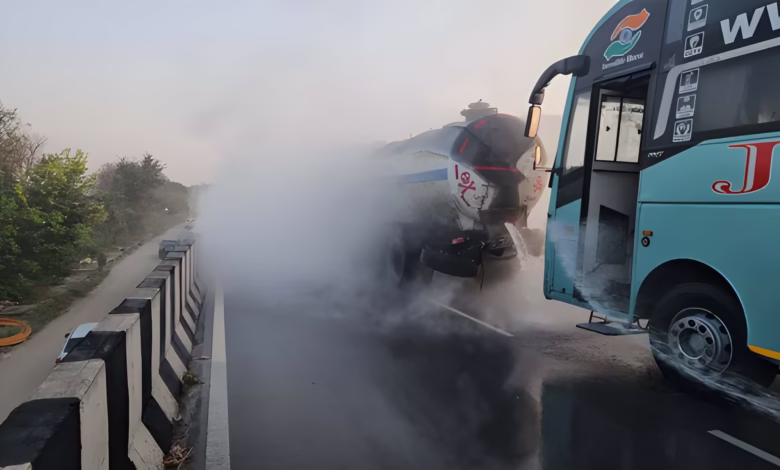 Jadcherla Bus Accident, Chemical Tanker Crash, Hyderabad Chittoor Bus