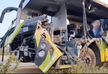 Jangaon accident, Telangana RTC bus crash, sand lorry collision, Telangana road accident