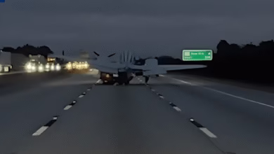 Florida Small plane crash-lands on moving car during emergency landing