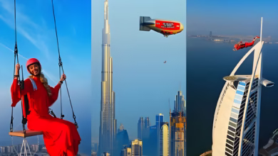 Sheikh Hamdan's domineering video: A woman's charming aerial swing in the sky of Dubai