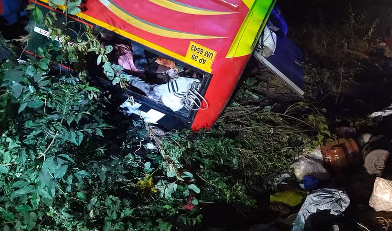 Bus with pilgrims falls into gorge in Andhra Pradesh eight killed