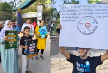 Save trees, not flyovers. Youth protest in favor of KBR Park