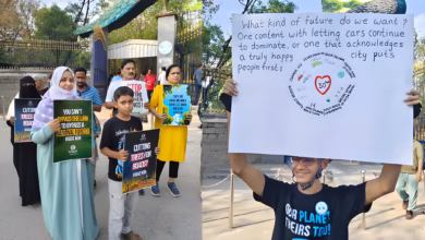 Save trees, not flyovers. Youth protest in favor of KBR Park