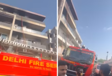 Massive fire at residential building in Delhi's Vivek Vihar