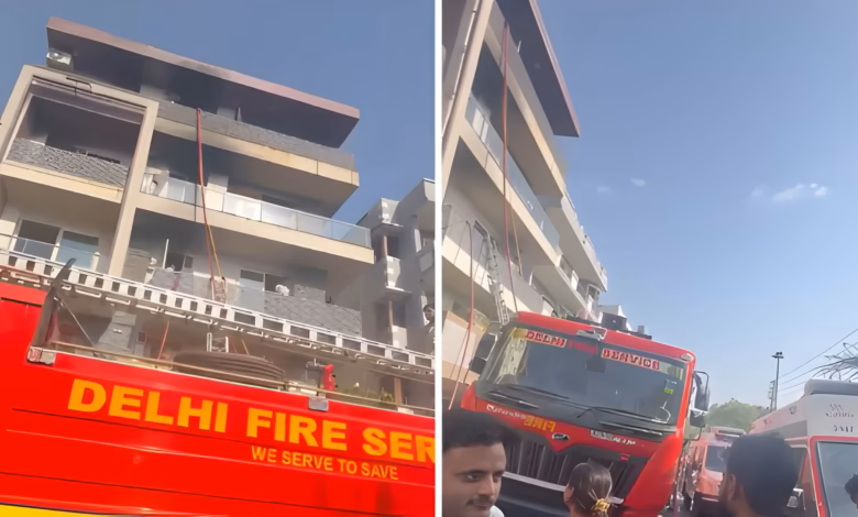 Massive fire at residential building in Delhi's Vivek Vihar
