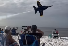US Navy Jets Low Flyby Sparks Beach Chaos