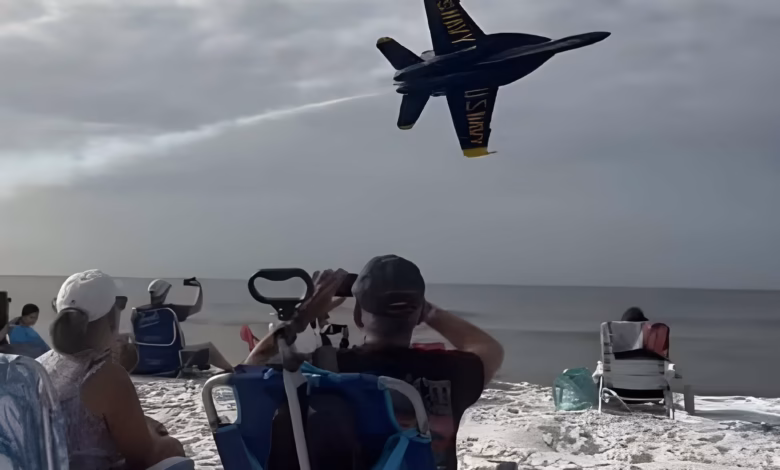 US Navy Jets Low Flyby Sparks Beach Chaos