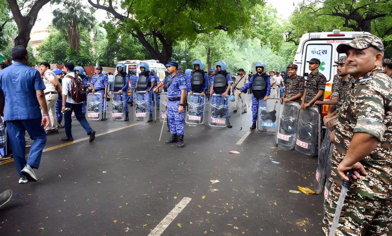 Delhi Police RAF action July 20,NEET paper leak protest