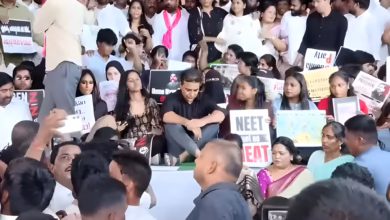 KTR Joins BRSV Protest at Indira Park