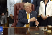 amid break with Trump on Reflecting Pool