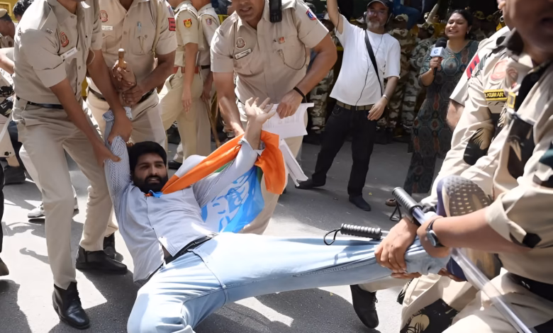Delhi Police FIR, Jantar Mantar protest, Section 223 BNS