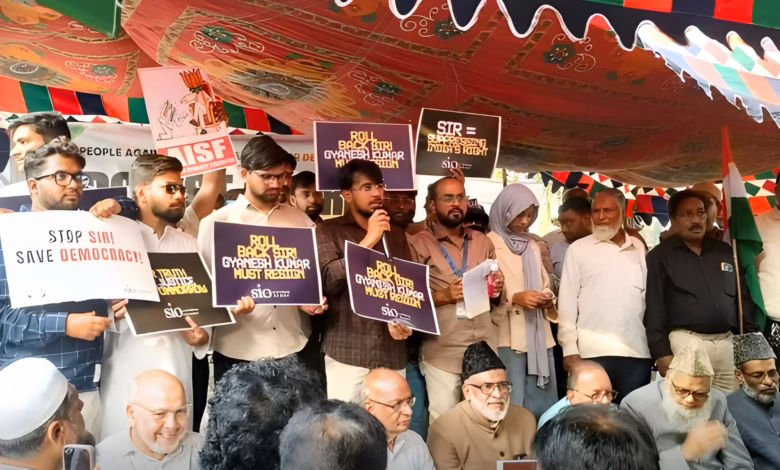 Hyderabad SIR Protest, Dharna Chowk Protest, Gyanesh Kumar Resignation Demand
