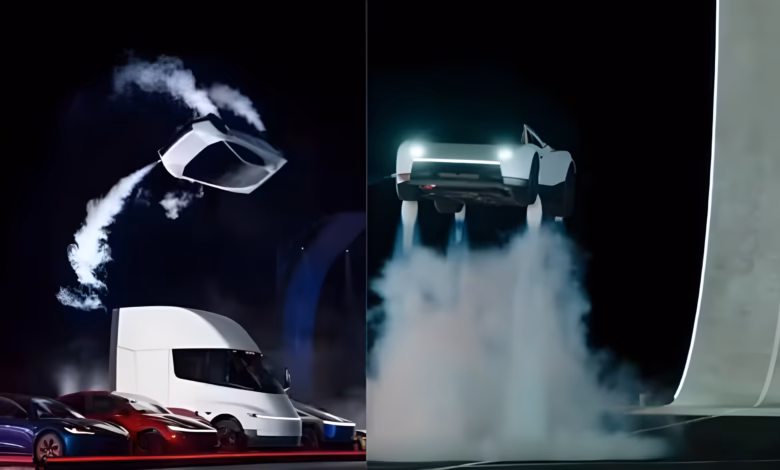 Tesla Flying Car Demo, Elon Musk Tesla Roadster